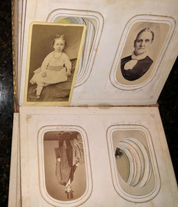 Antique 1860s album with a few names soldier and child actress