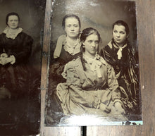 Load image into Gallery viewer, lot of antique tintype photos group of teen girl friends reading letters
