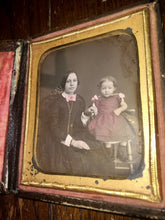 Load image into Gallery viewer, 1/6 Daguerreotype Pretty Woman &amp; Her Daughter Little Girl in Tinted Red Dress!
