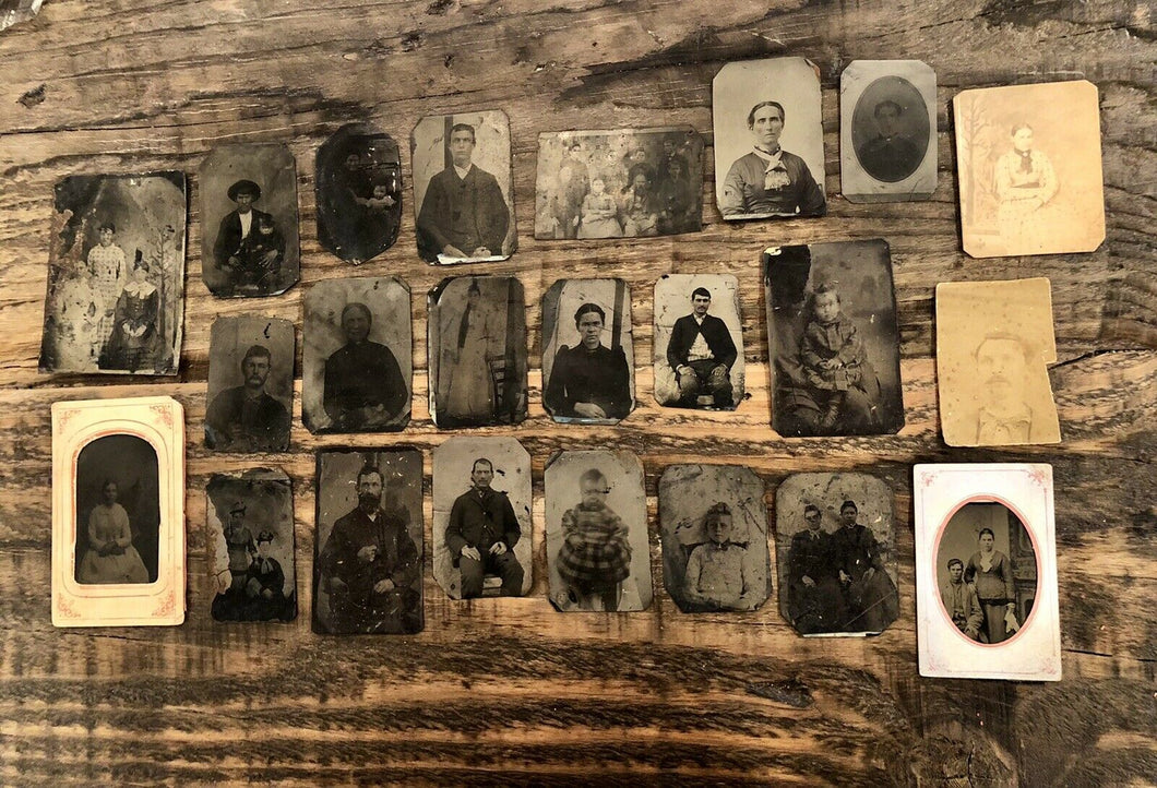 rural texas people antique tintype photo lot davis stamps garner surnames