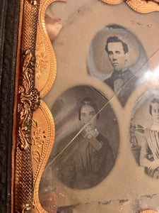 Interesting & Unusual Composite Style Ambrotypes in Half Plate Wall Frame