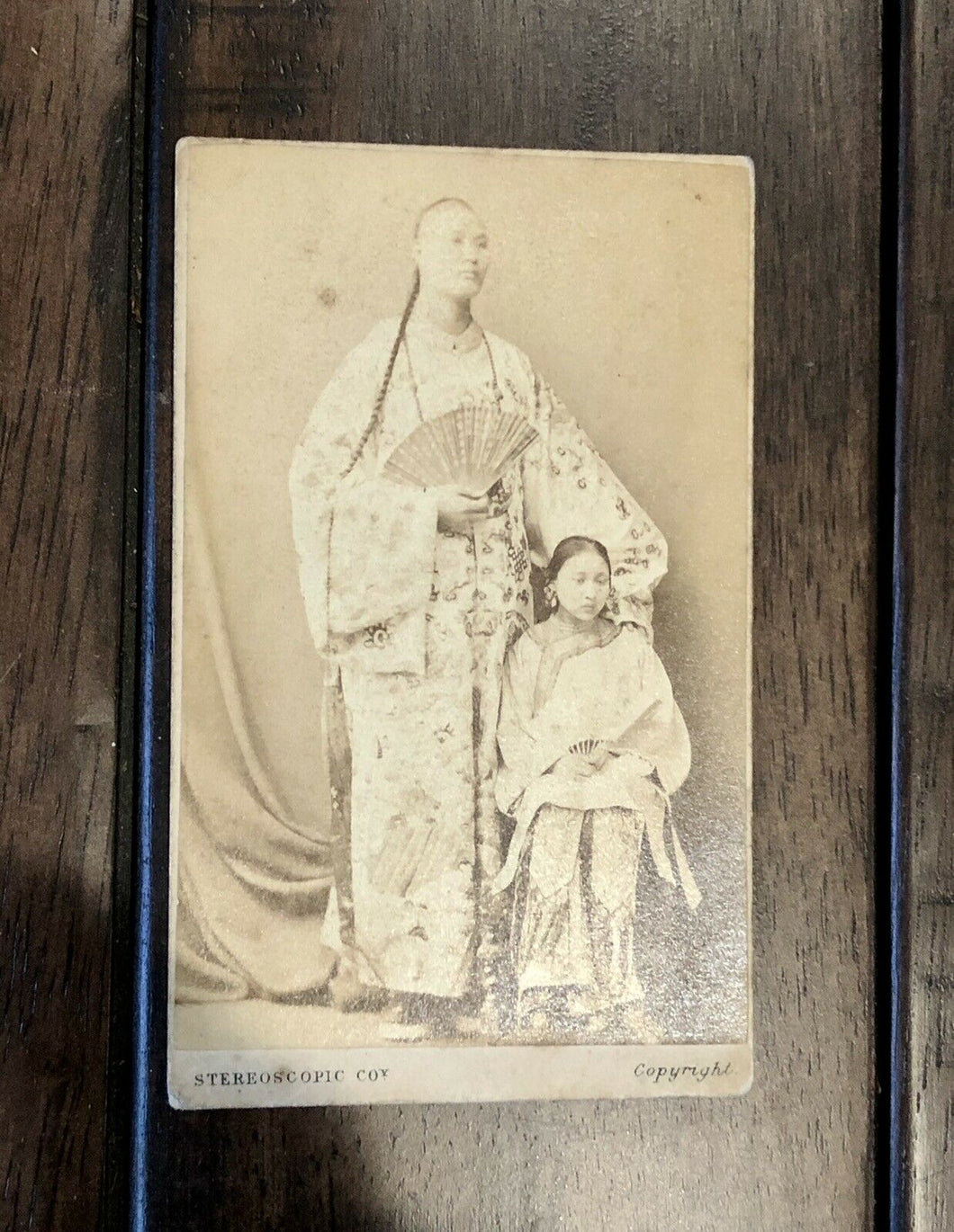 Rare Chinese Giant Sideshow Freak Antique CDV Photo by London Stereoscopic Co.
