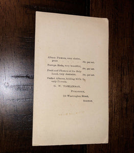 NICE EXAMPLE ~ ABE LINCOLN BY TOMLINSON BOSTON ~ 1860S CDV PHOTO