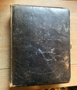 Victorian Era Antique Black Leather Photo Album Nice Quality 1800s Scrapbook 8A