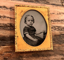 Load image into Gallery viewer, Cute Little Girl 1/9 1850s Ambrotype
