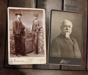 (2) Antique Photos of Men Including La Grange Texas