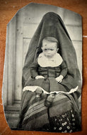 Excellent Hidden Ghost Mother Tintype Photo Creepy Victorian Weird Antiques
