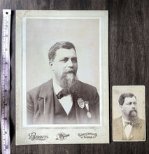Load image into Gallery viewer, Leavenworth Kansas Sheriff Police Chief - Two Photos BIG 10x7 Cabinet Card &amp; CDV
