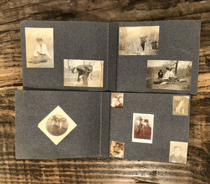 Two Great Antique Albums, 122 Total Snapshot Photos incl Dog, Cat, Baseball?