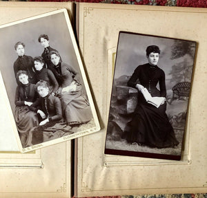 Antique Leather Album 20 Cabinet Card Photos All Identified