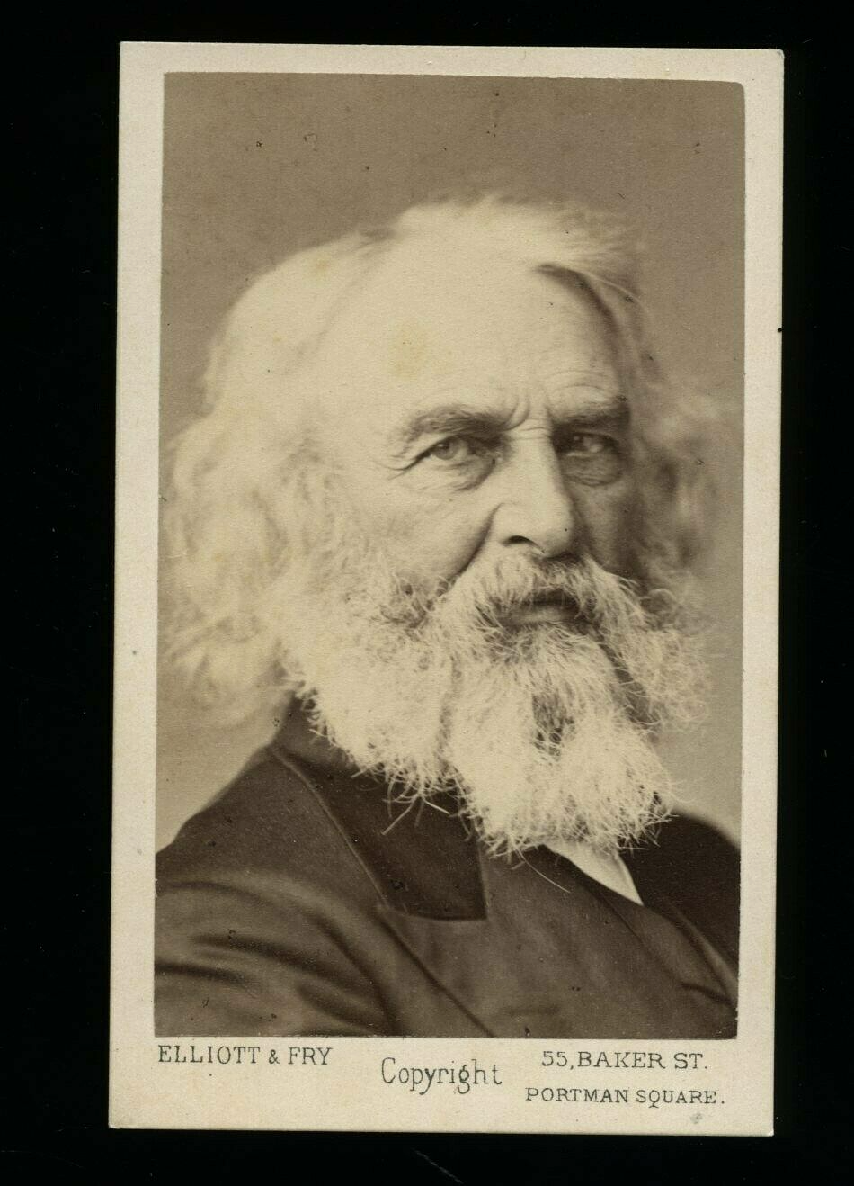 ANTIQUE 1860S CDV PHOTO HENRY WADSWORTH LONGFELLOW AMERICAN POET WRITER