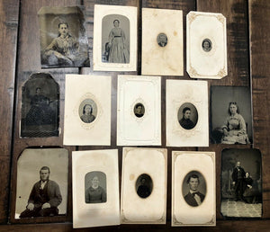 Lot of Civil War 1860s 1870s Tintypes Men Women Philadelphia Pennsylvania Family