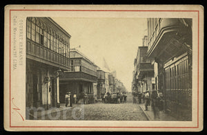 Rare 1863 CDV Photo - Street and Storefront Scene in Lima PERU by Nadar & Courret
