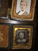 Load image into Gallery viewer, Lot Of 2 Miniature 1/16 Antique Photos ID’d Man &amp; Daguerreotype Of Woman 1850s
