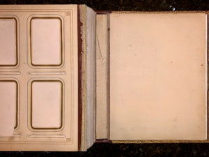 Substantial Antique Photo Album, Pebbled Leather - Empty - Can hold 132 CDVs & Cabinet Cards