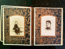 Load image into Gallery viewer, antique victorian photo album &amp; cabinet cards
