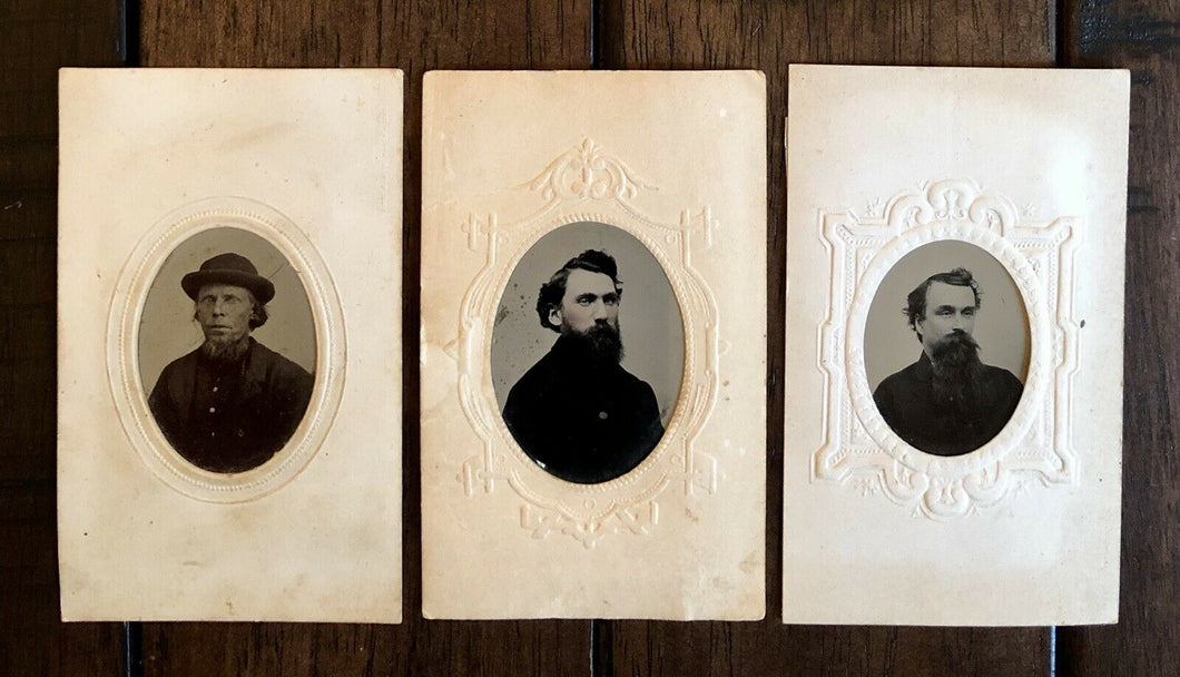 Civil War Era 1860s Tintype Photos Men with Beards Teamsters Or Soldiers ??