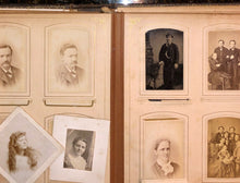 Load image into Gallery viewer, large leather album and 56 antique photos
