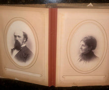 Load image into Gallery viewer, Leather album and lots of antique Victorian era photos tintypes cdvs
