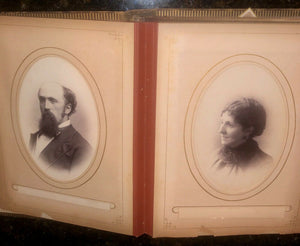 Leather album and lots of antique Victorian era photos tintypes cdvs