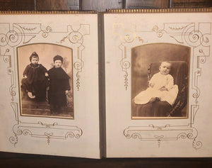 Details about  46A leather album Nice Cabinet Cards CDVs Tintype unique design