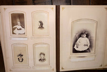 Load image into Gallery viewer, Album with Many Nice Cabinet Cards CDVs civil war tax stamps Philadelphia
