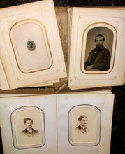 Load image into Gallery viewer, TWO civil war era albums &amp; 74 antique photos tintypes cdvs (SA7) Maine Boston
