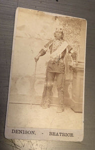 1800s CDV Photo Native American Indian Man Nebraska Photographer Denison