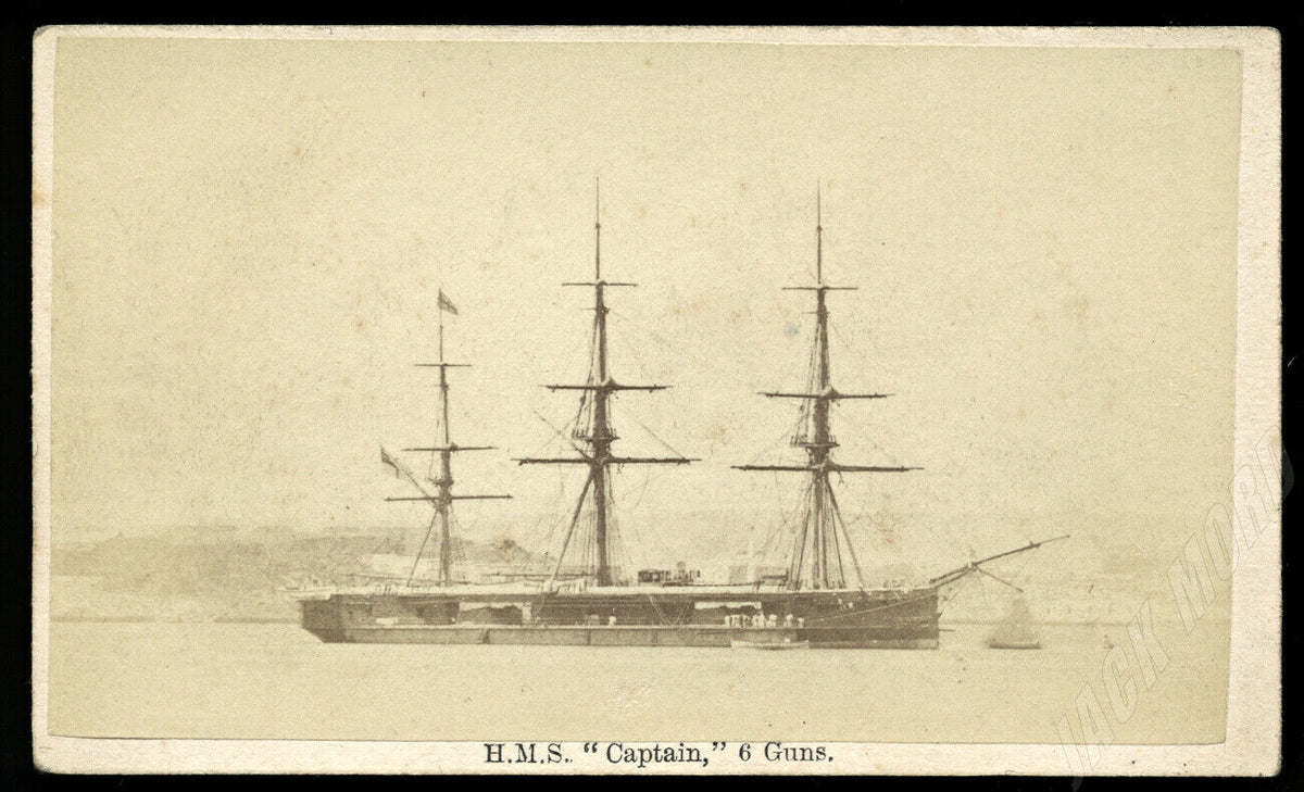 Antique 1860s CDV Photo The DOOMED Warship HMS CAPTAIN / Naval Int ...