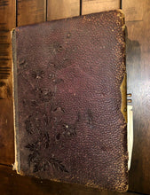 Load image into Gallery viewer, LARGE leather Victorian photo album brown family of Michigan cdv
