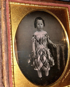 1850s 1/6 Daguerreotype Cute Little Boy in Dress by MCELROY - Sealed Full Case