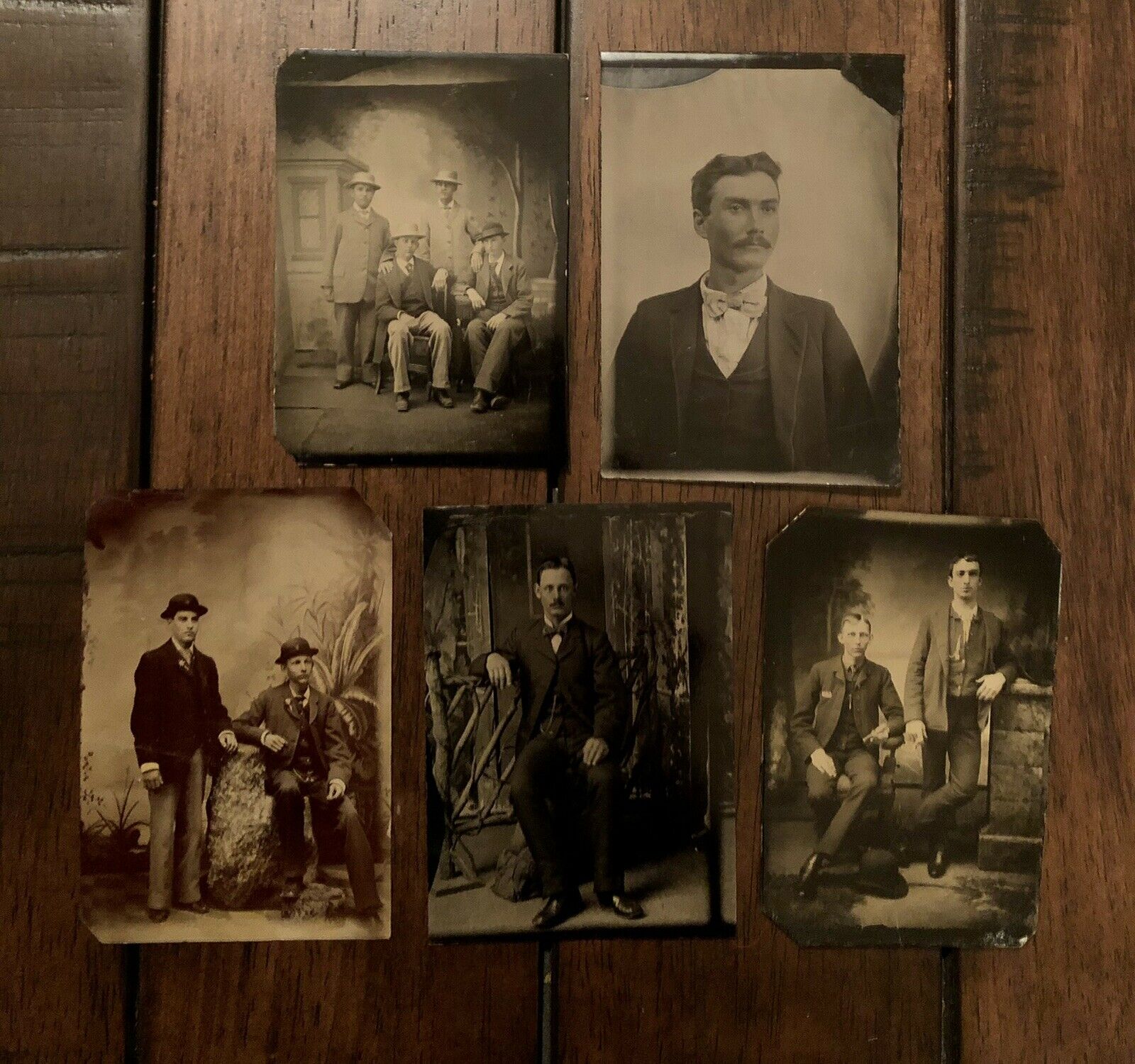 1800s factory framed tintype photos