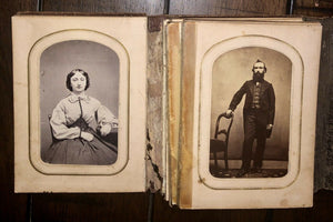 1860s 1870s Photo Album CDVs & Tintypes Including Civil War Soldier