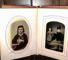 Load image into Gallery viewer, Antique Photo Album, Tintypes, CDV, Obituary, Brooklyn New York Iowa
