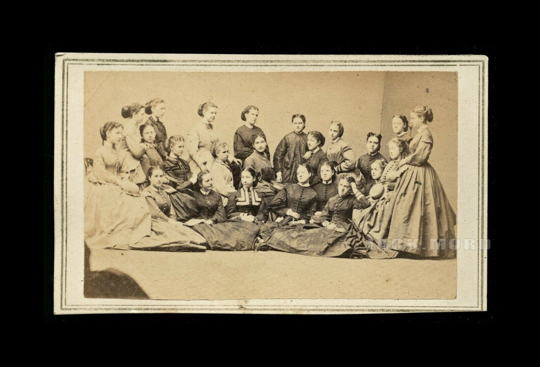 Large Group of 23 New York Women - Civil War Sewing Club? Girls School?