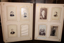 Load image into Gallery viewer, Album with Many Nice Cabinet Cards CDVs civil war tax stamps Philadelphia
