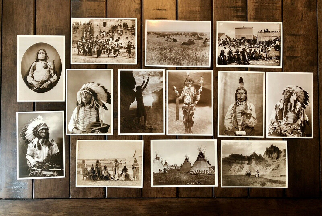Native American Indian Vintage 1990s Photo Postcard Group Nice Quality 13 Pieces