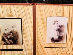 44A nice antique Victorian album & mirror doll cabinet cards New York