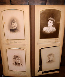 FOUR large oblong antique victorian photo albums some kansas many ids genealogy