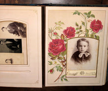 Load image into Gallery viewer, Overloaded Antique album 1860s 1870s tintypes cabinet cards CDV photos Ohio Indy
