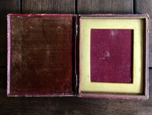 Load image into Gallery viewer, Empty Red Leather Hinged Photo Case &amp; Heavy Square Mat - 1/4 Plate-ish
