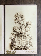 Load image into Gallery viewer, TWO Antique Funeral Mourning Flower Display Photos for Helen Meacham Chicago
