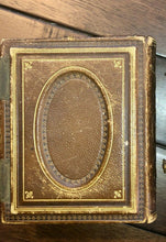 Load image into Gallery viewer, nice quality EMPTY leather photo album antique 1860s for CDV or tintypes

