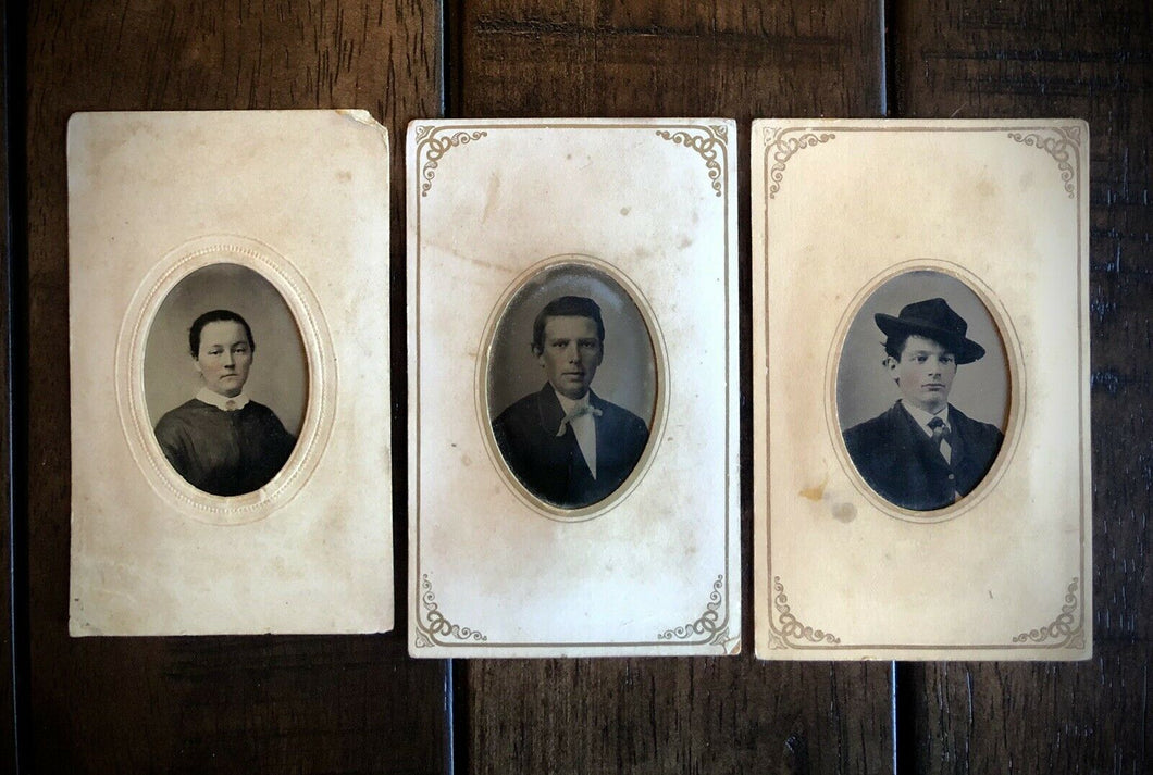 3 Southern Tintypes ID’d / Identified People fr. Georgia - Antique 1870s Photos
