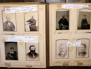 Antique Photo Album Fogg Hill Dutton - Tintype Cabinet Card Post Mortem Many IDs