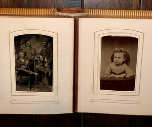 Antique album 1860s 1870s tintypes and CDV photos