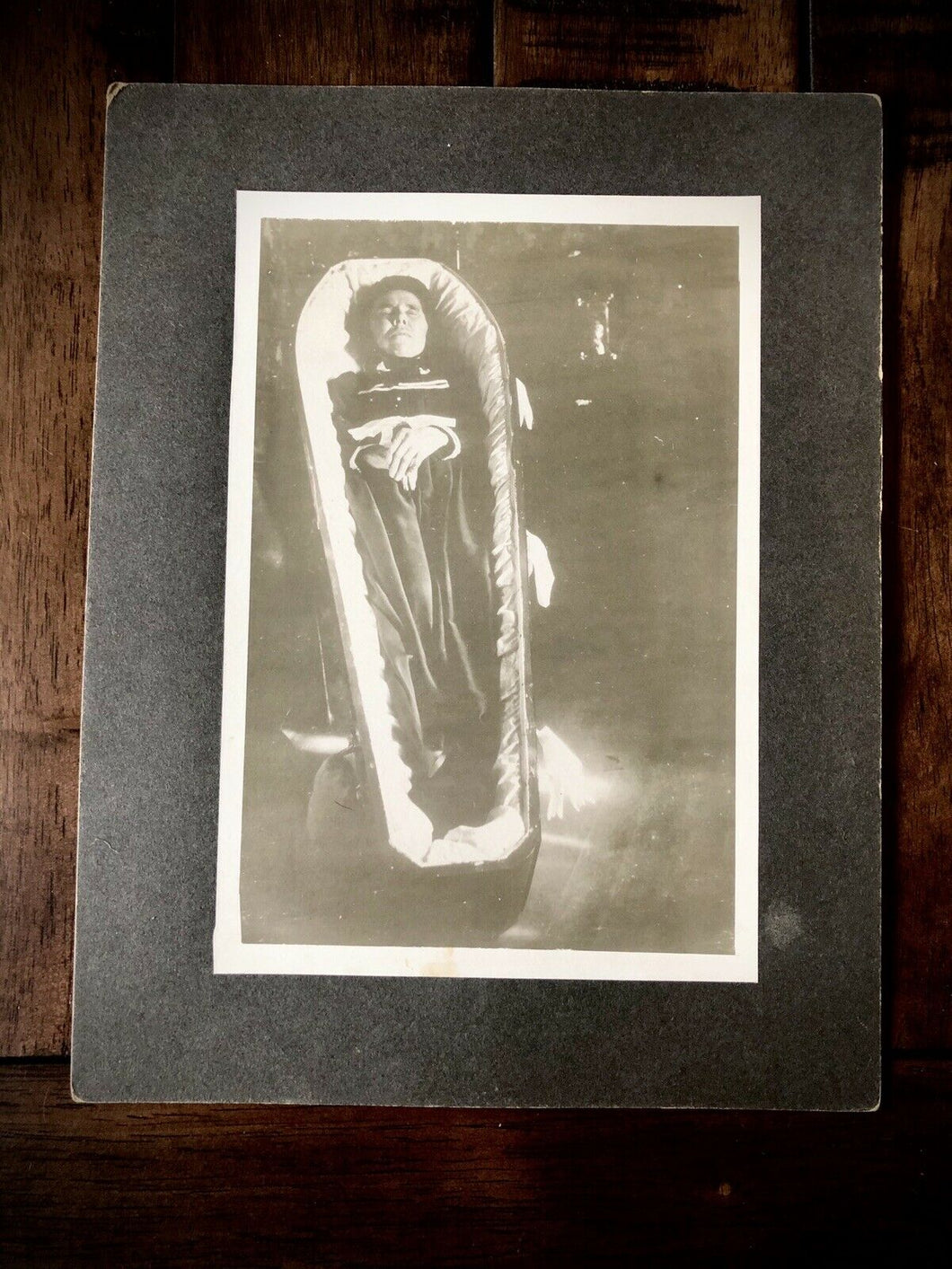 Post Mortem Woman In Coffin 10” X 8” Old Photo Probably Wisconsin 1910s
