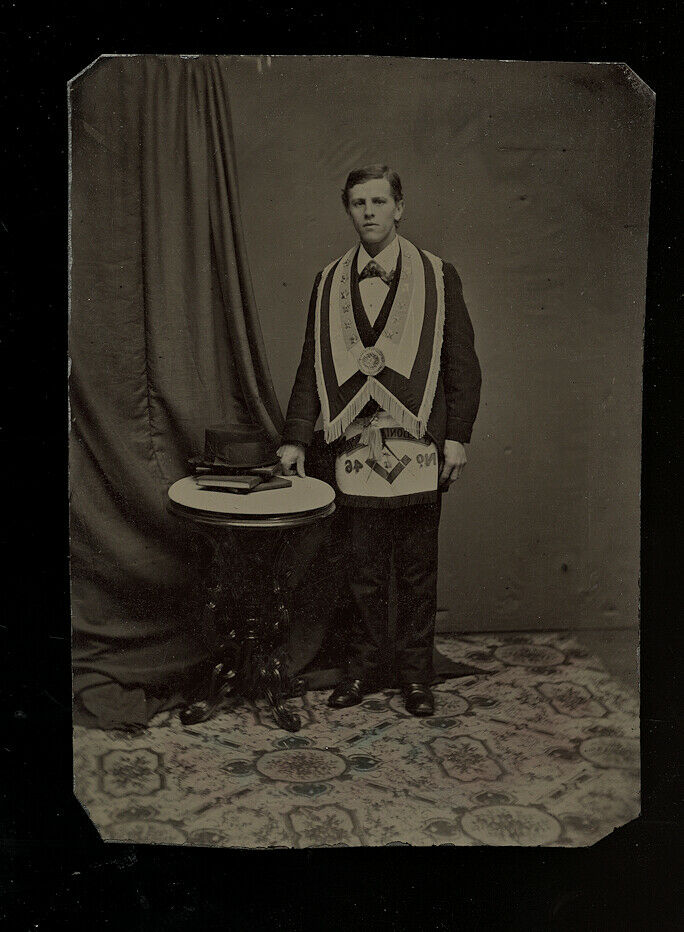 Tintype Photo Young Freemason FREDONIA COUNCIL Frederick Maryland