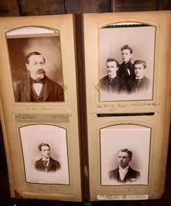 FOUR large oblong antique victorian photo albums some kansas many ids genealogy