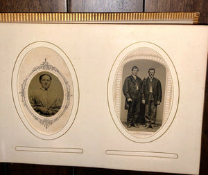 Antique album 1860s 1870s tintypes and CDV photos